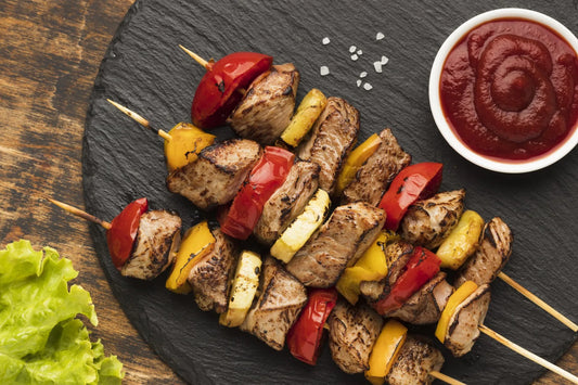 Peri peri lamb skewers